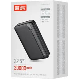 Повербанк ColorWay 20000 mAh 22.5W Black (CW-PB200LPA4BK-PD) - мініатюра 4
