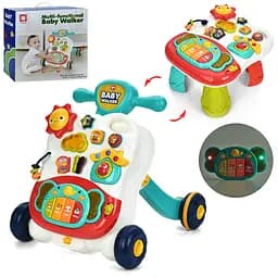 Каталка-ходунки 3в1, столик, піаніно, сортер, тріскачка, з музичними та світловими ефектами