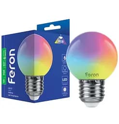 Лампа світлодіодна Feron LB-37 1Вт E27 RGB (1848)