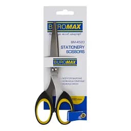 Ножиці Buromax суцільнометалеві з гумовими вставками чорно-жовті 160 мм (BM.4520)