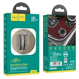 Адаптер автомобільний HOCO Wise road dual port car charger set NZ4 2USB, 4.8A - мініатюра 4