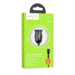 Автомобільний зарядний пристрій Hoco Z43 Mighty single port QC3.0 car charger set ( Micro ) Чорний - мініатюра 3