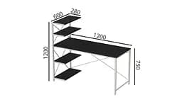 Комп'ютерний стіл Джек 75x120x60 Білий ДСП Сосна Кембра FRD-104388 - мініатюра 3