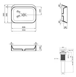 Раковина накладна Qtap Scorpio 550x390x120 White з донним клапаном QT14112243WN48463 - мініатюра 6