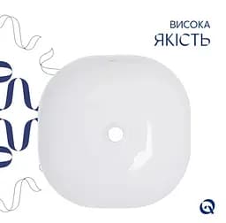 Раковина накладна Qtap Kolibri 425x425x140 White з донним клапаном QT1011K396WN48468 - мініатюра 4