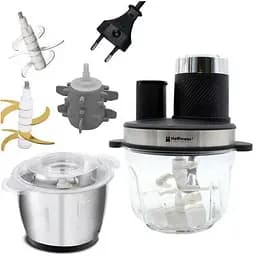 Блендер подрібнювач Hoffmans HM-8849 10 в 1, 2 швидкості 3.8 л Чорний 1800 Вт