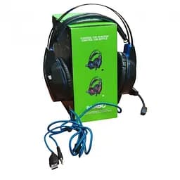 Наушники проводные игровые IMENSO IMS-E1007, с микрофоном, RGB подсветка, синие