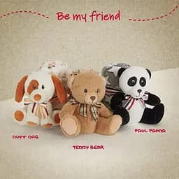 Плед Perletti Toys Duff Dog з м'якою іграшкою 120x80 см білий/коричневий (P13067) - мініатюра 6
