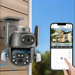 Камера відеоспостереження зовнішня камера вулична подвійна чорна WIFI DOUL CAM Q-821 FULL-HD 4Mp - мініатюра 4
