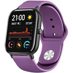 Ремінець силіконовий Boorui для годинника 20 мм Sport design фіолетовий