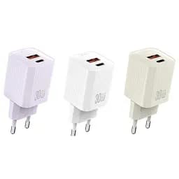 Мережевий зарядний пристрій XO L149(EU) PD30W 1USB-A+1USB-C Charger Бузковий - мініатюра 5