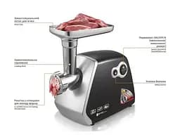 Електрична м'ясорубка для м'яса томатів BITEK BT-3400 3500Вт побутова електром'ясорубка для дому Чорна - мініатюра 3