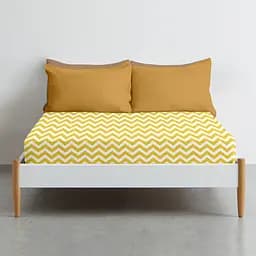 Простирадло Cosas на резинці 80х200 yellow zigzag cs1, золотистий (ZigYellow-5040_80x200x20) - мініатюра 3