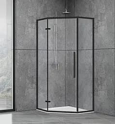 Душова кабіна Dusel DL197HB Black Matt 900x900x1900, Чорний матовий, Універсальна, прозорий, 90x90