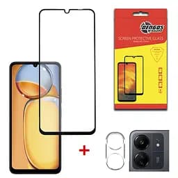 Защитное стекло Dengos 5D Full Glue для екрану та блоку камер Xiaomi Redmi 13C