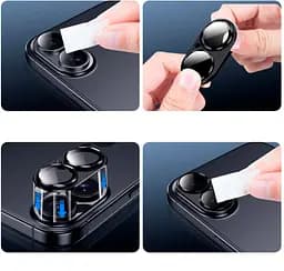 Захисне скло DK для Apple iPhone 16 Plus на камеру CD Metal Armor 021404 black 2 шт. - мініатюра 5