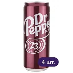 Напиток Dr. Pepper Regular 330 мл х 4 шт. ж/б