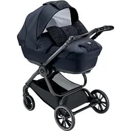 Універсальна коляска 2 в 1 CAM Techno Softy рама чорний карбон, синя (805T/V98/977/513K)