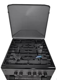 Плита комбінована Castle CPG-60B, Black/Grey, поворотні перемикачі, 4 газові конфорки, автопідпал інтегрований, решітка металева емальована, електрична духовка з подвійним склом, конвекція, підсвітка, два тени, металева кришка, 60x60x86.5см - мініатюра 4