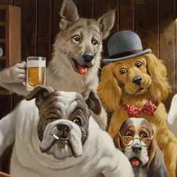 Інтер'єрна картина Собаки грають у більярд, Артур Сарнофф, Arthur Sarnoff, Dogs Playing Pool, інтер'єрний декор, 41×60 см (id4196) - мініатюра 4