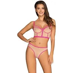 Комплект белья Obsessive Nudelia S/M розовый