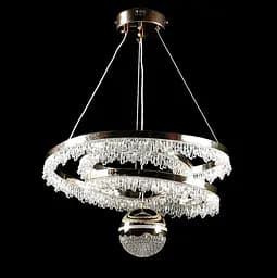 Люстра стельова LED Splendid Ray L152/2, 2 лампи, золота та біла, регульована висота 50-120 см
