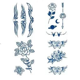 Набор из 4 долговременных тату Узоры Fresh Tattoo SPX-set-middle-03, 18 х 11 см
