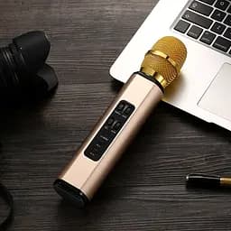 Бездротовий караоке-мікрофон Losso K6 Premium з вбудованим динаміком і Bluetooth Gold (18960) - мініатюра 3
