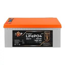 Акумулятор LP LiFePO4 для ДБЖ LCD 24V (25,6V) - 140 Ah (3584Wh) (BMS 150A/75A) пластик