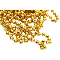 Намисто на ялинку Devilon 6 мм х 6 м новорічна прикраса золотисте (250478)