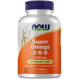 Жирні кислоти NOW Super Omega 3-6-9 1200 mg, 90 капсул