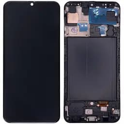 Дисплей Samsung A305 Galaxy A30 /A505 /A507 чорний, TFT (In-Cell) без функції відбитка пальця, з рамкою