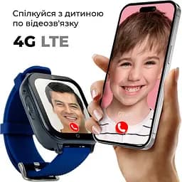 Смарт-годинник JETIX DF100 Pro з 4G відеодзвінком, вібродзвінком і вологозахистом IP67 - Blue - мініатюра 2