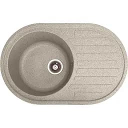 Гранітна кухонна мийка Romzha Elegancia 77 Gri (802) з крилом