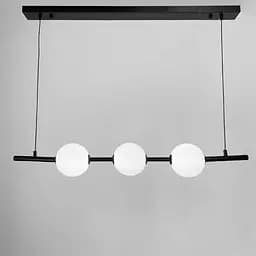 Удлиненная черная люстра с 3-мя акриловыми шариками | Ст. 910B/3 BK | Line F