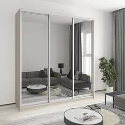 Шкаф-купе трехдверный MebelStar Стандарт AL 3 Зеркала 220x60x240 см Кашемир (MBS-1872)
