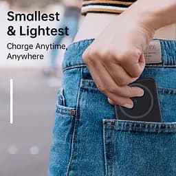 УМБ Choetech Magnetic Wireless 5000mAh 20W PD Qi-15W USB-C In/Out, тонкий, Black - мініатюра 8
