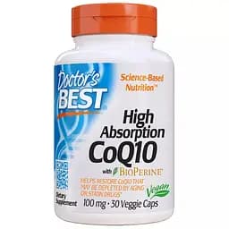 Коензим Q10 високої абсорбації Doctor's Best BioPerine 100 мг 30 гелевих капсул