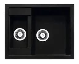 Кухонная мойка Adamant DUPLEX антрацит 610x495x200 мм с дополнительной чашей 61 см