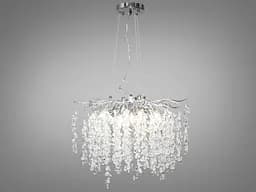 Дизайнерська підвісна кришталева люстра Гліцинія, 8 ламп, хром