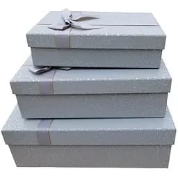 Набор подарочных коробок UFO 3 шт. серый (m1340-0506 Набір 3 шт GREY прям.)