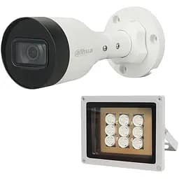 Комплект: IP-видеокамера Dahua 4 Мп DH-IPC-HFW1431S1P-S4 (2.8 мм) + ИК-прожектор Lightwell LW9-100IR45-220
