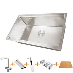 Комплект кухоннї мийки та змішувача з нержавіючої сталі NS-7042, Нержавіюча сталь