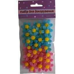 Набір для декорування Аплі Краплі Квіточки з помпонами з фетру 12 шт.