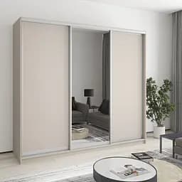 Шкаф-купе трехдверный MebelStar Стандарт AL 2ДСП/Зеркало 230x45x210 см Кашемир (MBS-2931)