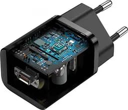 Мережевий зарядний пристрій Baseus Super Si 1Type-C + Cable Type-C to Type-C 1m 25W TZCCSUP-L01 Black - мініатюра 6