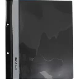 Папка-швидкозшивач А5 чорна E31506-01 Economix з перфорацією прозорий верх (404457231506901)