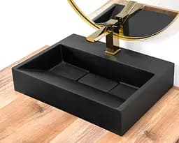 Умивальник Rea Goya black mat 50 накладний чорний матовий REA-U8778, Чорний матовий - мініатюра 4