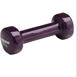 Гантелі для фітнесу вінілові круглі York Fitness 2х1кг фіолетовий - мініатюра 3