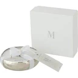 Свічка J-line ароматична в металевій срібній скриньці аромат апельсин суниця гарденія діаметр 12 см Бельгія (16138)